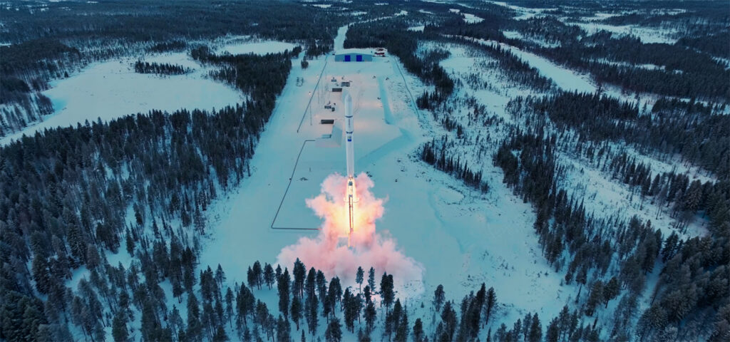 Animated satellite launch from Esrange